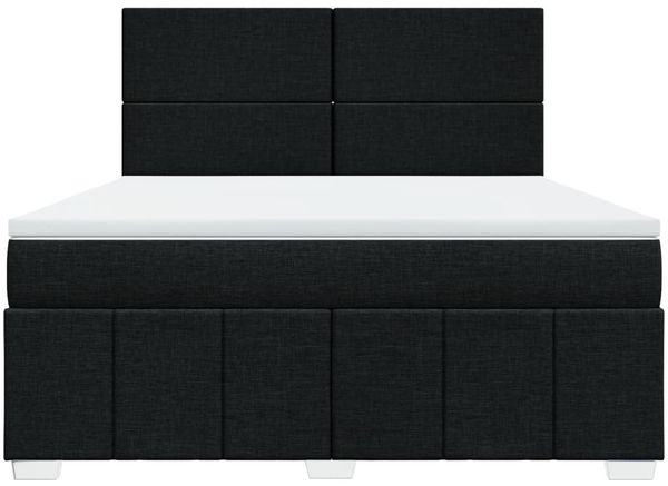vidaXL Boxspringbett mit Matratze Schwarz 180x200 cm Stoff 3294042 Bild 6