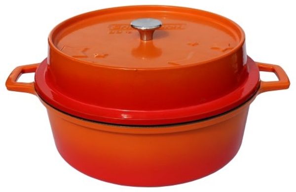 Grillfürst emaillierter Dutch Oven ohne Füsse DO4 - orange