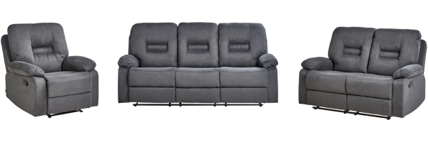 Sofa Set dunkelgrau 6-Sitzer manuell verstellbar BERGEN II