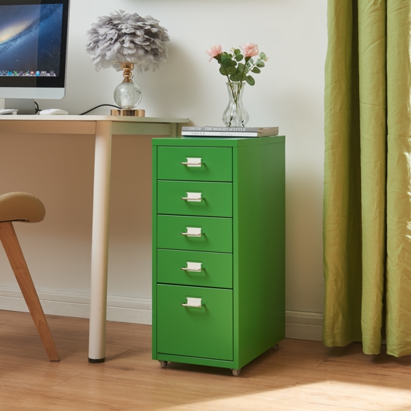 Rollcontainer Kökar mit 5 Schubladen 69x28x41 cm Apfelgrün [en. casa]