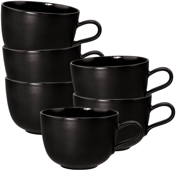 Seltmann Weiden Liberty Velvet Black Milchkaffeetasse 400 ml 6er Set Bild 1