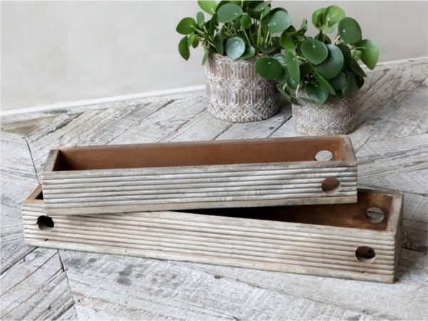 Holzkiste Tablett aus Altholz 2er Set Chic Antique 41498-00