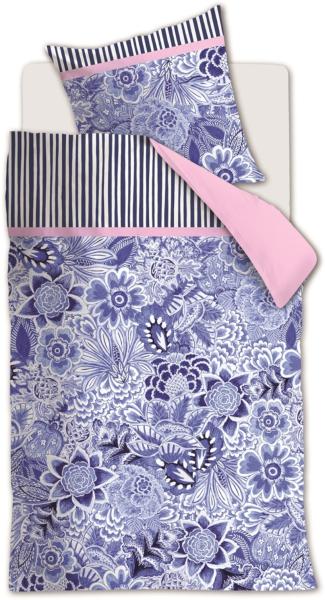 Oilily Mako Satin Bettwäsche Florence, Größe 135x200/80x80 cm, blue