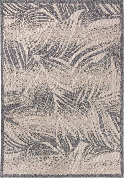 Mazovia Outdoorteppich In- & Outdoor Teppich Wetterfest & UV-beständig Balkon - Grau Beige, 60 x 100 cm, Höhe 6 mm, Kurzflor, Weich, Pflegeleicht, Flachgewebe