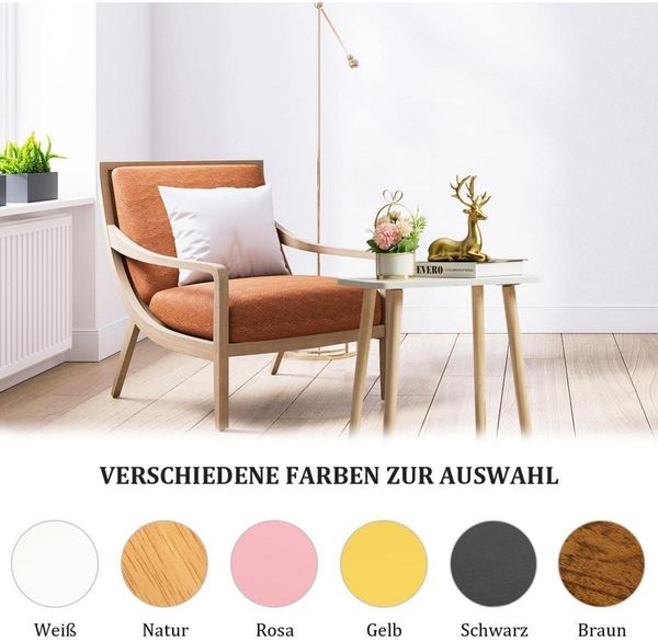 Kleiner Beistelltisch weiß Nachttisch modern Eiche MDF Holz - 40x30x42cm Bild 8