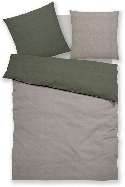 Bruno Banani Wendebettwäsche Merlin in Gr. 135x200 oder 155x220 cm, Linon, 2 teilig, Baumwollbettwäsche, Leinen-Look in Melange-Optik