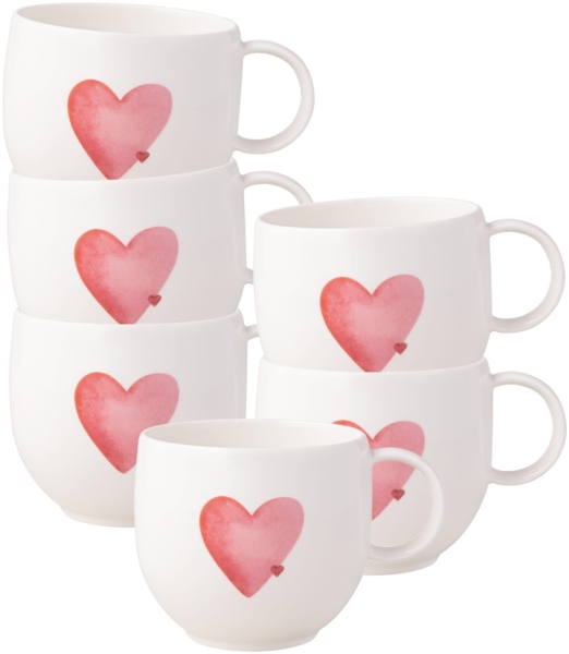 Villeroy & Boch With Love Henkelbecher 290 ml Sending Love 6er Set