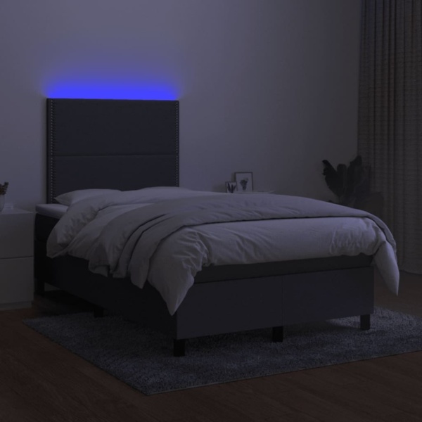vidaXL Boxspringbett mit Matratze & LED Dunkelgrau 120x190 cm Stoff 3270191 Bild 7