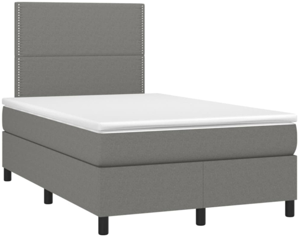 vidaXL Boxspringbett mit Matratze & LED Dunkelgrau 120x190 cm Stoff 3270191 Bild 2