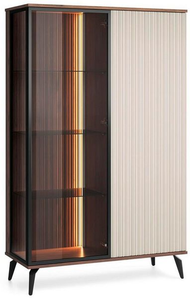 Compleo Standvitrine Vitrine moderne Vitrine mit Lamellen VIVIN