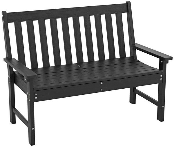KOMFOTTEU Gartenbank 2-Sitzer Terrassenbank, wasserdicht, aus HDPE