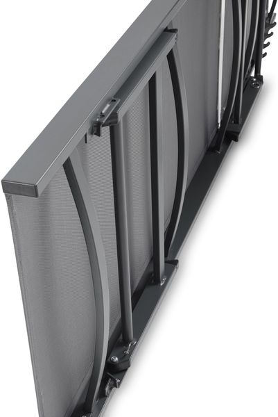 LECO Sonnenliege ELINA, Füße klappbar, 5-fach verstellbare Rückenlehne, Aluminiumgestell anthrazit, Kunststoffgewebe anthrazit, 192x60x96 cm Bild 4