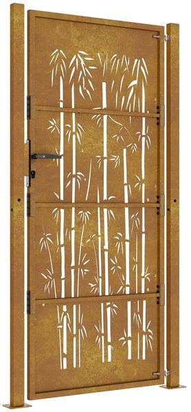 vidaXL Gartentor 100x200 cm Cortenstahl Bambus-Design 153189 Bild 5