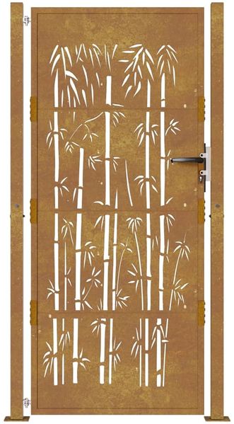 vidaXL Gartentor 100x200 cm Cortenstahl Bambus-Design 153189 Bild 4