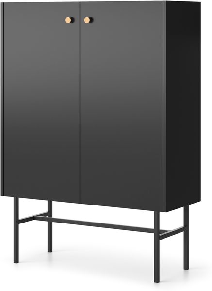AX LIVING Kommode modern Dinley – 93 cm breit, komplett Schwarz matt