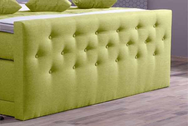 Meisterbetten Boxspringbett Babo 180x220 in WT-Apfelgrün, Matratzenbezug Nano, Komfortschaum-Topper, mit Fussteil Bild 4