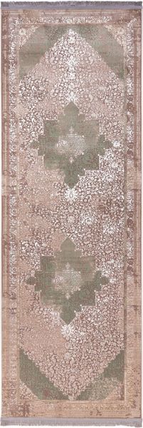 Orientalischer Webteppich - Saphir 400 x 100 cm - grün - läufer