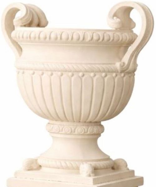 Casa Padrino Luxus Barock Keramik Blumentopf Creme Ø 72 x H. 78 cm - Garten Deko