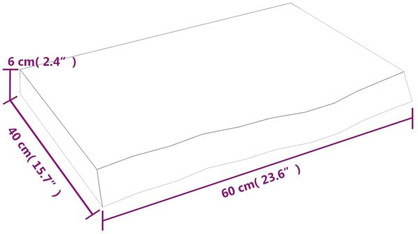 vidaXL Tischplatte Dunkelbraun 60x40x(2-6)cm Massivholz Eiche 3156409 Bild 8