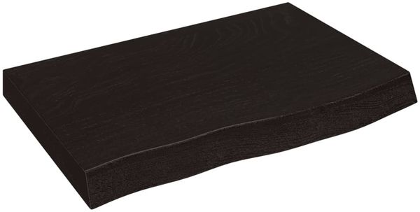 vidaXL Tischplatte Dunkelbraun 60x40x(2-6)cm Massivholz Eiche 3156409 Bild 2