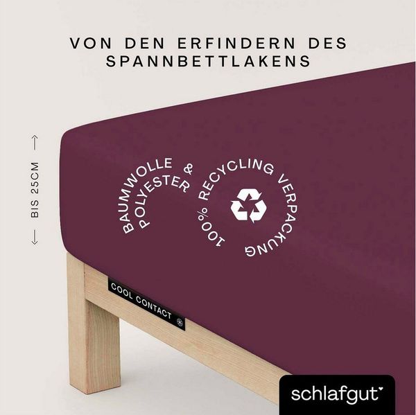 Schlafgut Spannbettlaken Cool Contact, Microfaser, Gummizug: rundum, (1 Stück), 100% gekämmte Mikrofaser