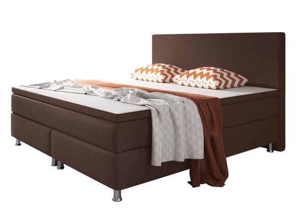 Boxspringbett B005 180x200 cm Webstoff Braun