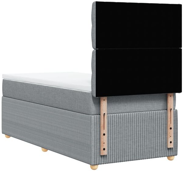 vidaXL Boxspringbett mit Matratze Hellgrau 90x200 cm Stoff 3294246 Bild 8