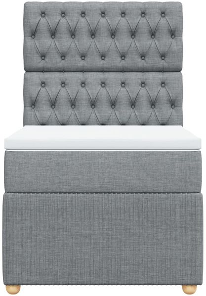 vidaXL Boxspringbett mit Matratze Hellgrau 90x200 cm Stoff 3294246 Bild 6