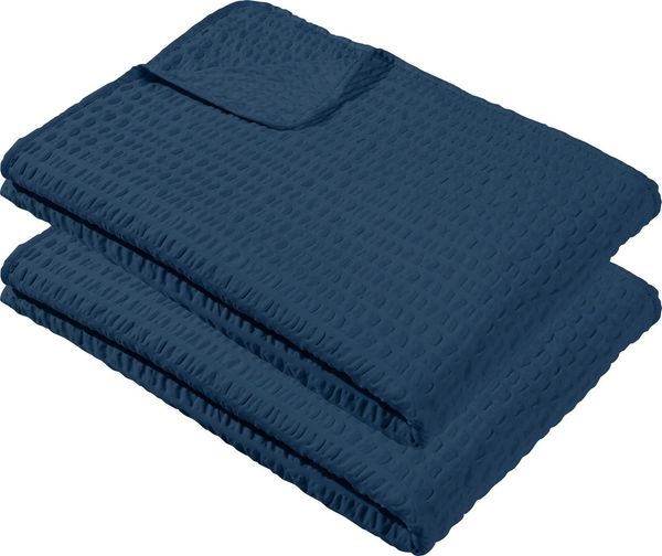Wohndecke Sommerdecke "Detroit" 2er-Pack, REDBEST, Microfaser-Seersucker Uni