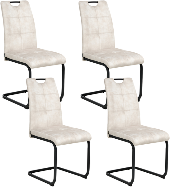 Esszimmerstuhl 4er Set CISCO Stoff Hellbeige