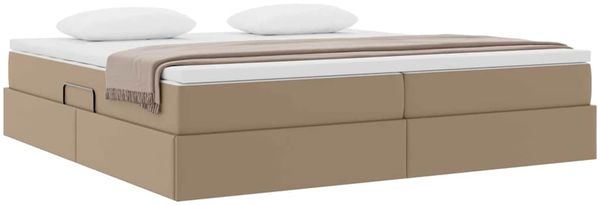 vidaXL Aufbewahrungsbett mit Matratze Cappuccino 200 x 200 cm 3370181 Bild 3