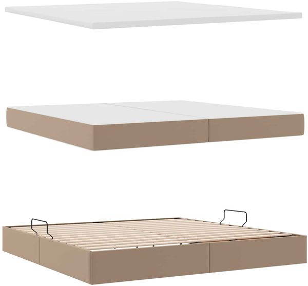 vidaXL Aufbewahrungsbett mit Matratze Cappuccino 200 x 200 cm 3370181 Bild 7