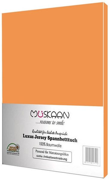 Müskaan Spannbettlaken Jersey Spannbettlaken, Baumwolle, (1 Stück), mit Gummizug