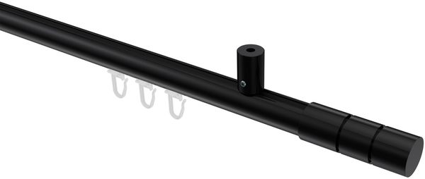Innenlauf-Gardinenstangen-Set Sonius Elanto 160 cm, 1-läufig, 20 mm Ø Schwarz