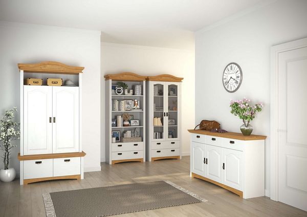 OTTO home Regal Konrad, Standregal, Bücherregal, Stauraum, aus massiver Kiefer, Breite 94 cm, Höhe 208 cm, mit Schubladen, FSC®