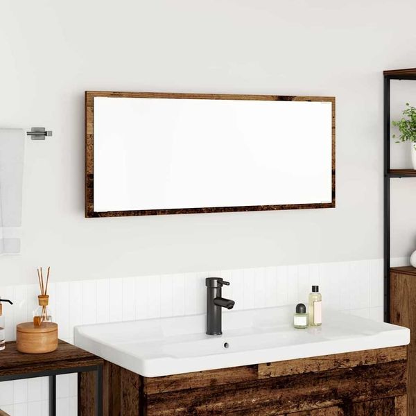 vidaXL Spiegel Wandmontiert Altholz 90 x 8,5 x 37 cm Holzwerkstoff 875419
