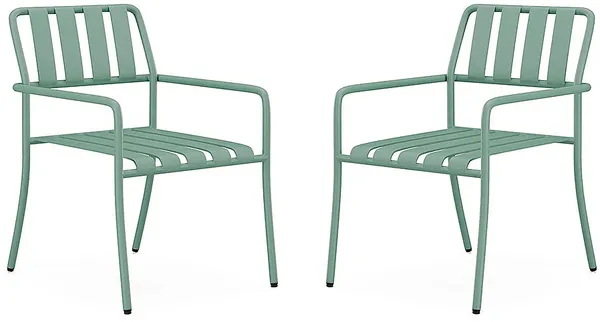 Vente-unique - BIRMOS Garden dining set Metall Grün - B 65 cm x H 81,5 cm x L 56 cm