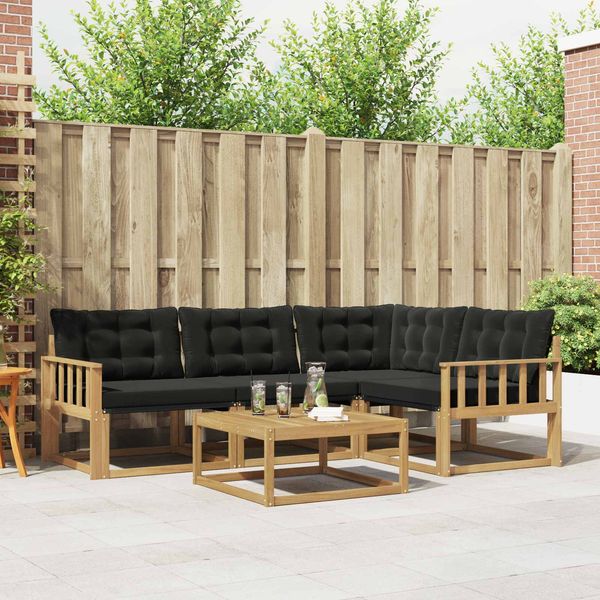 vidaXL Outdoor-Sofagarnitur 5 pcs Weiß und Schwarz 79 x 79 x 37 cm 3388658