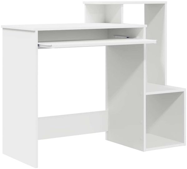 vidaXL Schreibtisch mit Regal Weiß 106 x 41 x 88.5 cm Holzwerkstoff 869466 Bild 5