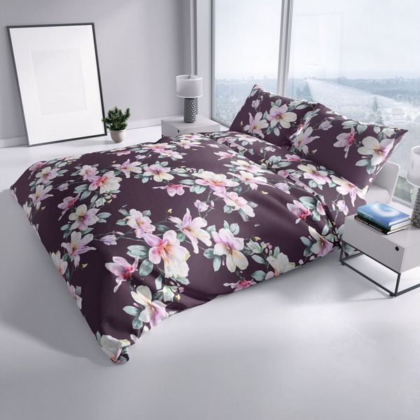 Leonado Vicenti Bettwäsche Biber Baumwolle, flauschig, Biber, 4 teilig, Blumen Design, flauschig warm