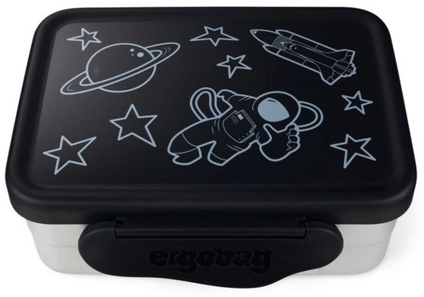 ergobag Lunchbox Edelstahl Brotdosen Set, Edelstahl, (Edelstahl Brotdosen Set, 1-tlg, 2er-Set aus kleiner und großer Dose), 100% BPA-frei