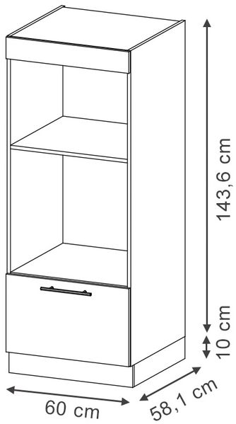Mikrowellenschrank Fame-Line Eiche Paneel 60 cm offen Vicco Bild 3