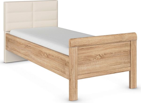 rauch Bett Bett Einzelbett Stollenbett EVELYN, in Komforthöhe mit Polsterkopfteil in elegantem Stil MADE IN GERMANY