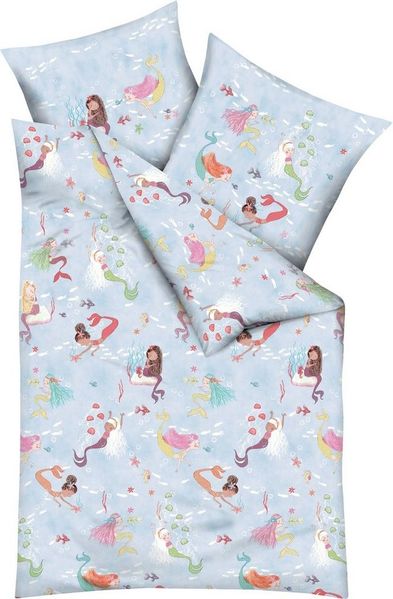 Kaeppel Kinderbettwäsche Mermaids, Renforcé, 2 teilig, angenehm wärmend