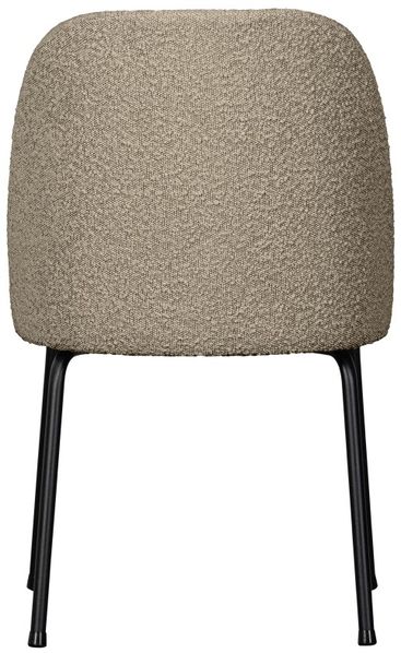 Esszimmerstuhl Vogue aus Bouclé-Stoff, modern gepolstert, beige, schwarzes Metallgestell Bild 3