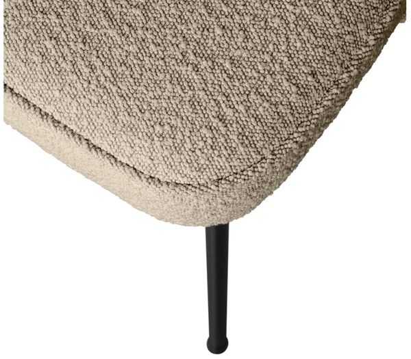 Esszimmerstuhl Vogue aus Bouclé-Stoff, modern gepolstert, beige, schwarzes Metallgestell Bild 5
