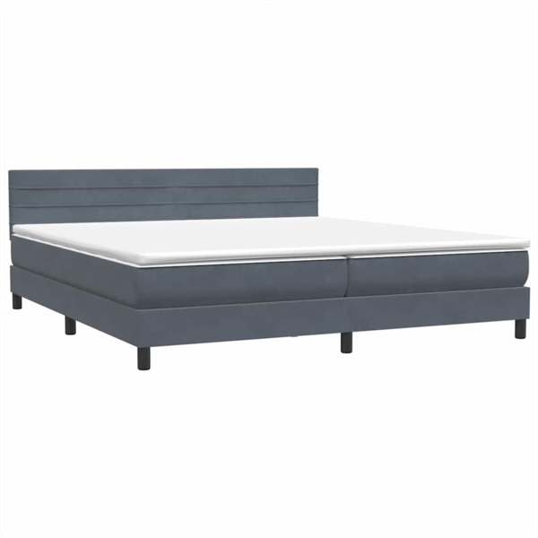 vidaXL Boxspringbett mit Matratze Dunkelgrau 180x210 cm Samt 3316318 Bild 3
