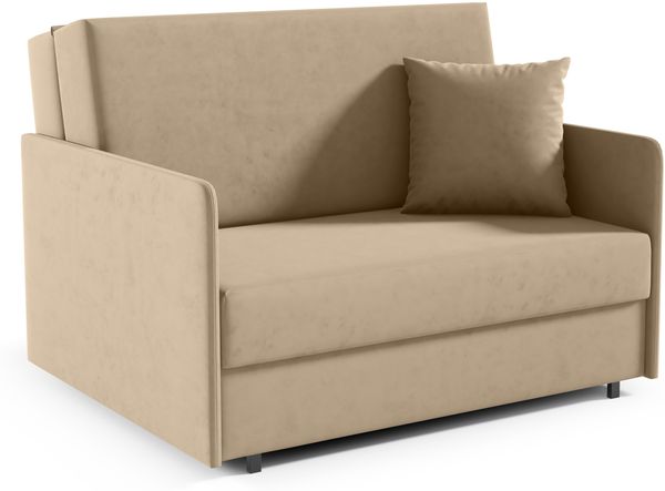 Zweiersessel ASTRA II, 2-Sitzer Schlafsofa, Jugendsofa mit Schlaffunktion, ausziehbare Couch, mit Bettkasten, inkl. Kissen, Kronos 35, 85 x 97 x 120 cm