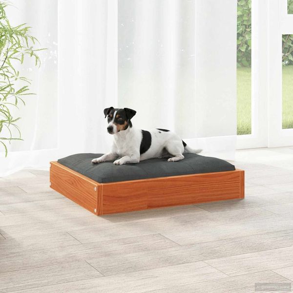 vidaXL Hundebett Wachsbraun 51,5 x 44 x 9 cm Massivholz Kiefer 867640