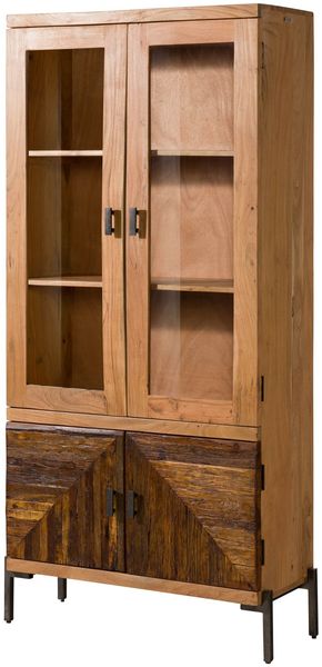 Vitrine Altholz 90x40x198 natur lackiert LYON #160